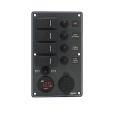 Panou electric aluminiu 4 sigurante/voltmetru/usb Panou electric aluminiu 4 sigurante/voltmetru/usb