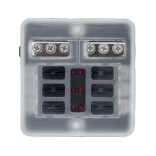 Bloc de sigurante cu capac, indicator LED si bus bar negativ Bloc de sigurante cu capac, indicator LED si bus bar negativ