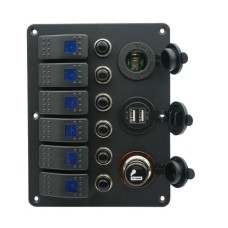 Panou electric 6 sigurante automate priza 12V / dublu USB / bricheta