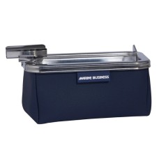 Scrumiera pentru trabuc din inox cu sac din piele artificiala - navy blue