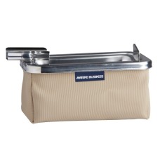 Scrumiera pentru trabuc din inox cu sac din piele artificiala - latte