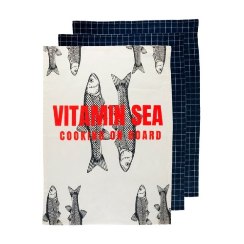 Set 3 prosoape bucatarie Vitamin Sea model Vitamin Blue - Marine Business Set 3 prosoape bucatarie Vitamin Sea model Vitamin Blue - Marine Business