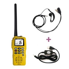 Statie VHF portabila Navicom RT411+ pachet - 6W cu lanterna/micro-casca/cablu USB