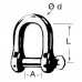 Inel tachelaj din inox, tip D - deschidere mare Inel tachelaj din inox, tip D - deschidere mare