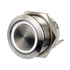 Intrerupator inox cu LED alb  - 12/24V