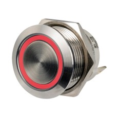 Intrerupator inox cu LED rosu  - 12/24V